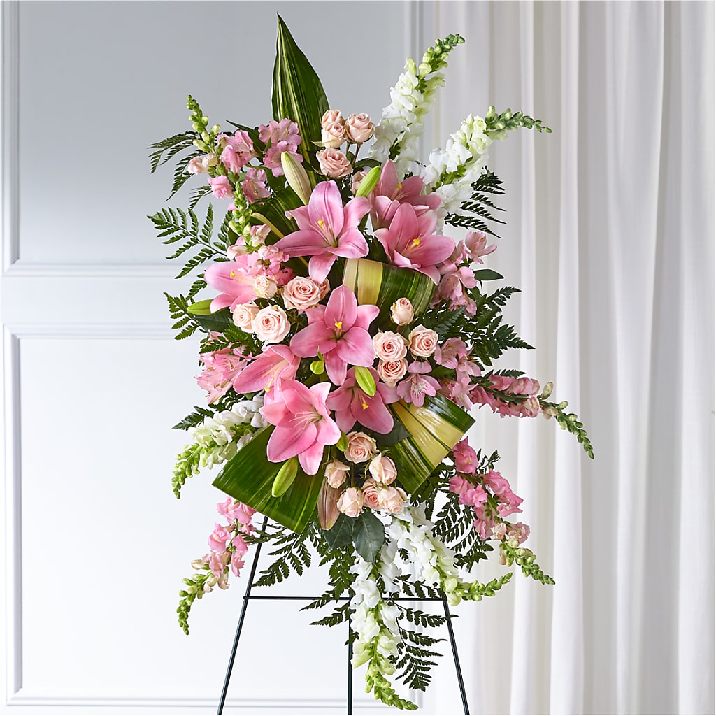 Elegant Embrace Standing Spray – GERLACHS GARDEN & FLORAL, Erie PA