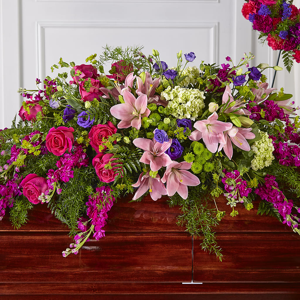 Radiant Tribute Casket Spray – GERLACHS GARDEN & FLORAL, Erie PA