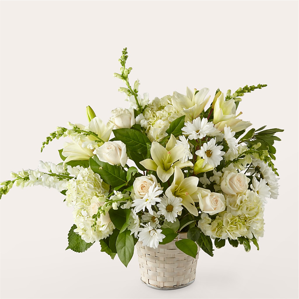 Ivory Elegance Floral Basket – GERLACHS GARDEN & FLORAL, Erie PA