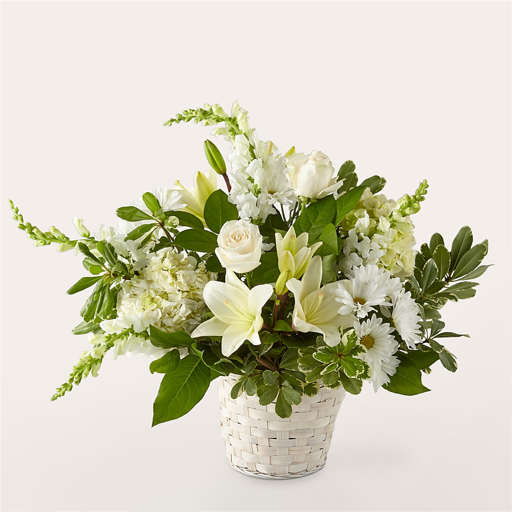 Ivory Elegance Floral Basket – GERLACHS GARDEN & FLORAL, Erie PA