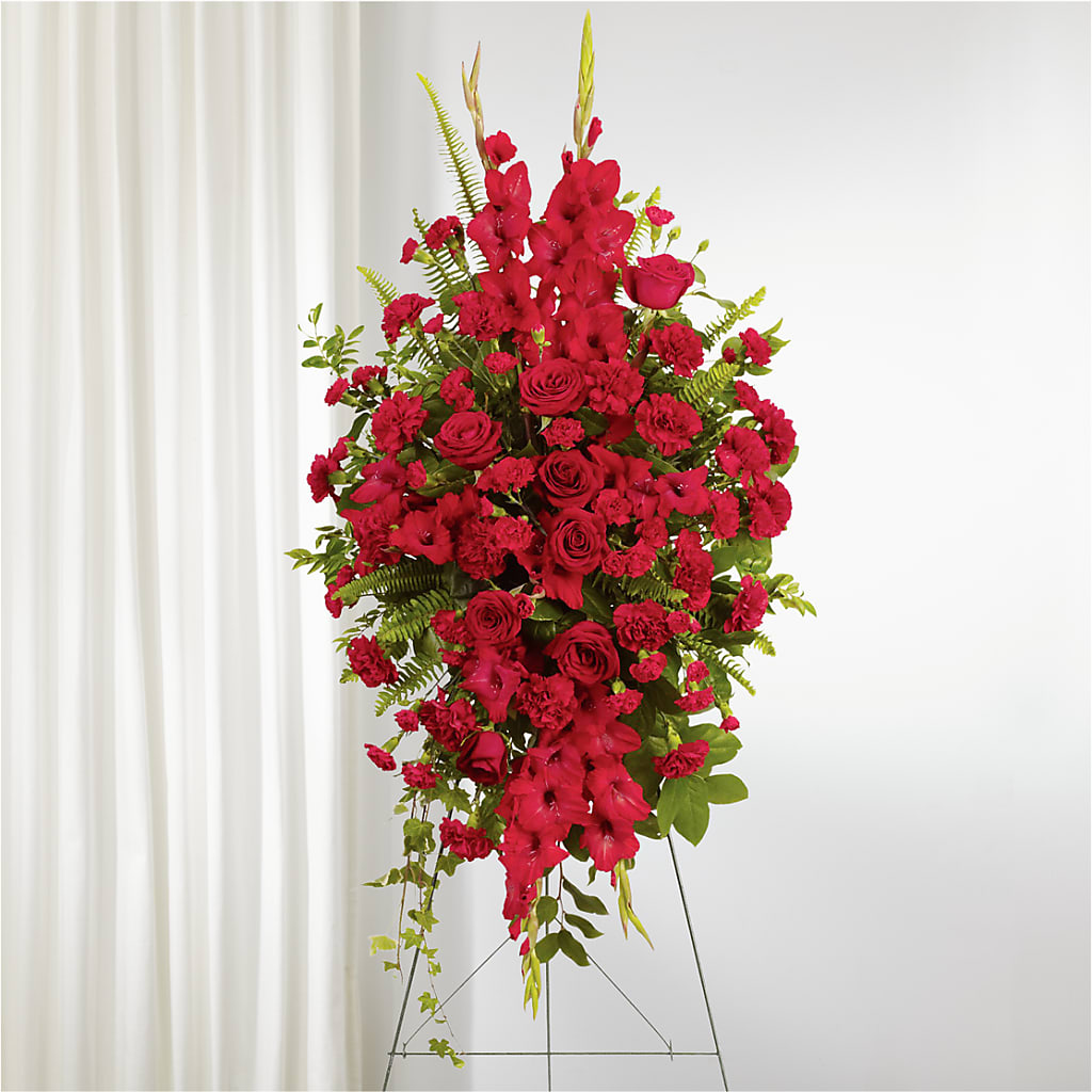 From the Heart Standing Spray – GERLACHS GARDEN & FLORAL, Erie PA