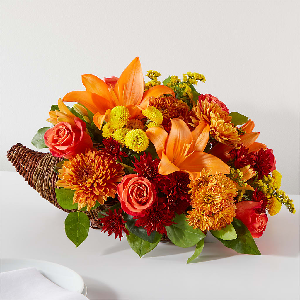 Bouquet of Blessings Cornucopia – GERLACHS GARDEN & FLORAL, Erie PA