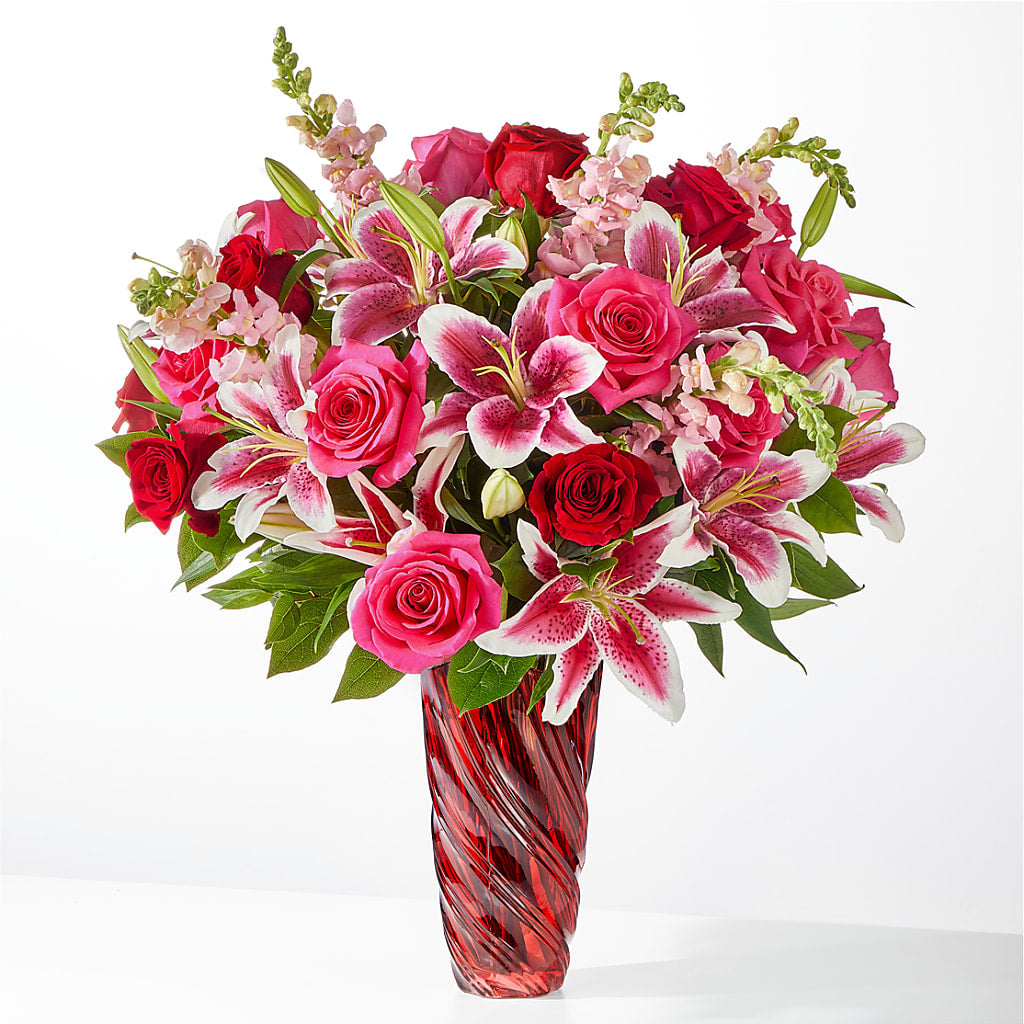 Always You Bouquet with Luxe Swirl Vase – GERLACHS GARDEN & FLORAL, Erie PA
