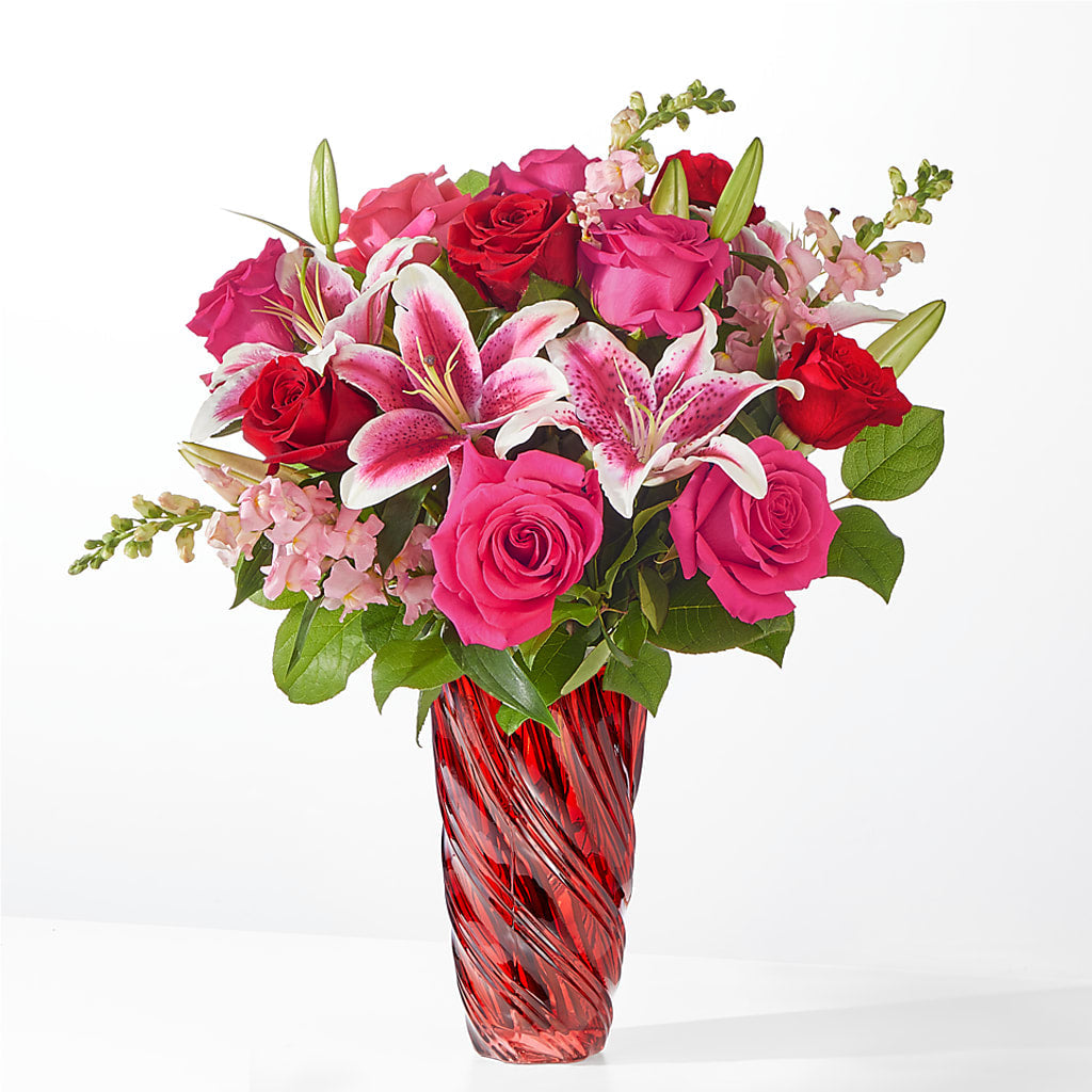 Always You Bouquet with Luxe Swirl Vase – GERLACHS GARDEN & FLORAL, Erie PA