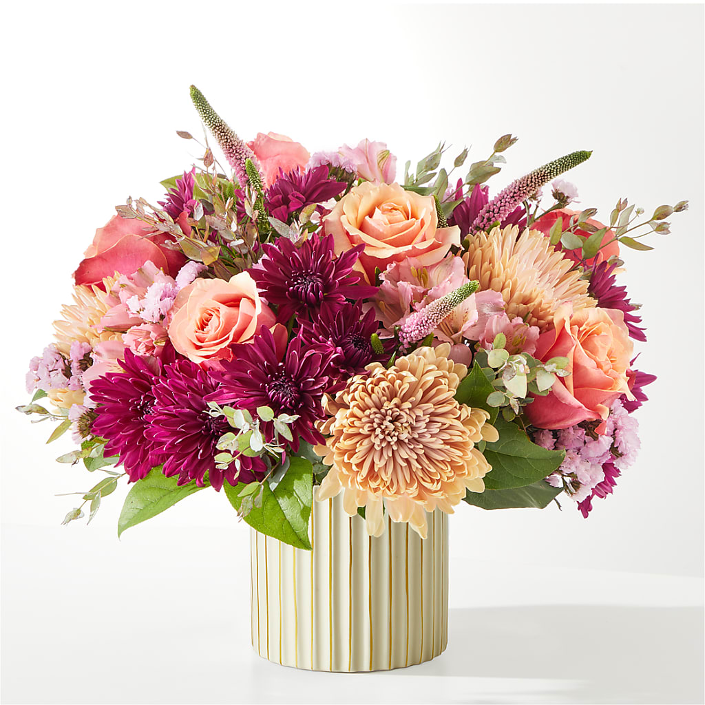 Berry Cobbler Bouquet with Ivory Vase – GERLACHS GARDEN & FLORAL, Erie PA