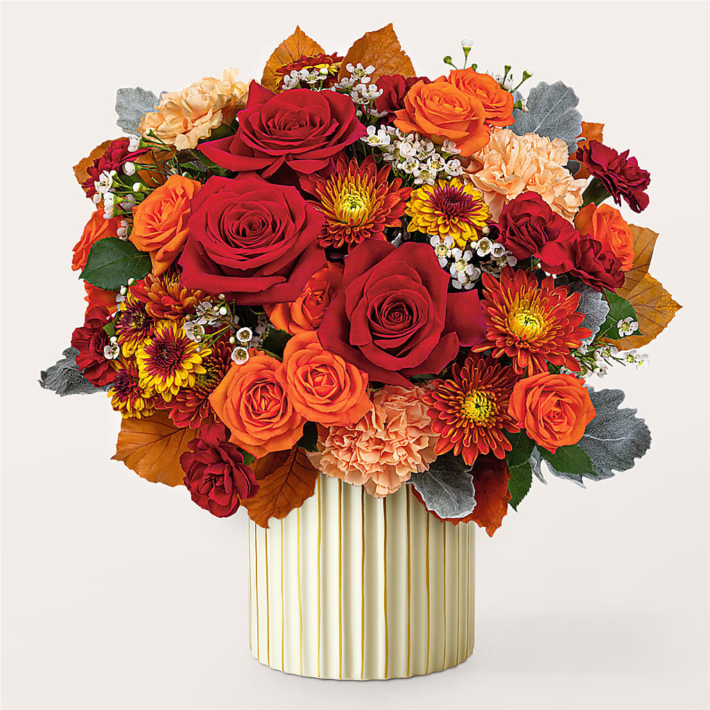 Merlot Bouquet with Ivory Vase – GERLACHS GARDEN & FLORAL, Erie PA