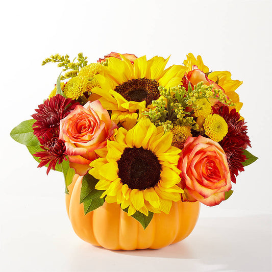 Golden Gourd Pumpkin Bouquet – GERLACHS GARDEN & FLORAL, Erie PA