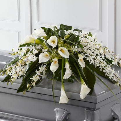 Angel Wings Casket Spray – GERLACHS GARDEN & FLORAL, Erie PA