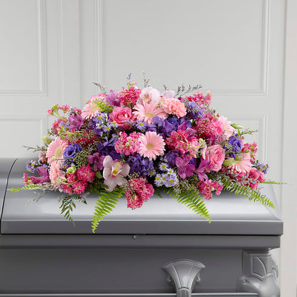 Glorious Garden Casket Spray – GERLACHS GARDEN & FLORAL, Erie PA