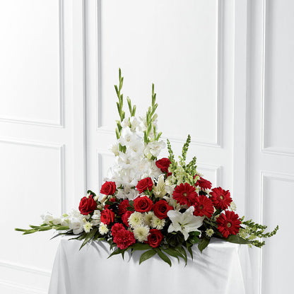 Crimson & White Arrangement – GERLACHS GARDEN & FLORAL, Erie PA