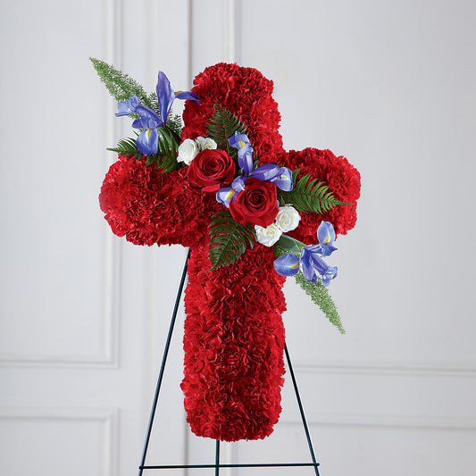 Faithful Hero Floral Cross – GERLACHS GARDEN & FLORAL, Erie PA