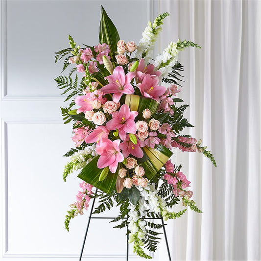 Elegant Embrace Standing Spray – GERLACHS GARDEN & FLORAL, Erie PA