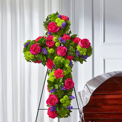 Tribute Rose Floral Cross – GERLACHS GARDEN & FLORAL, Erie PA