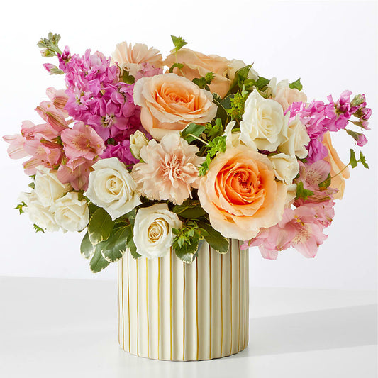 Paradise Bouquet with Ivory Vase – GERLACHS GARDEN & FLORAL, Erie PA