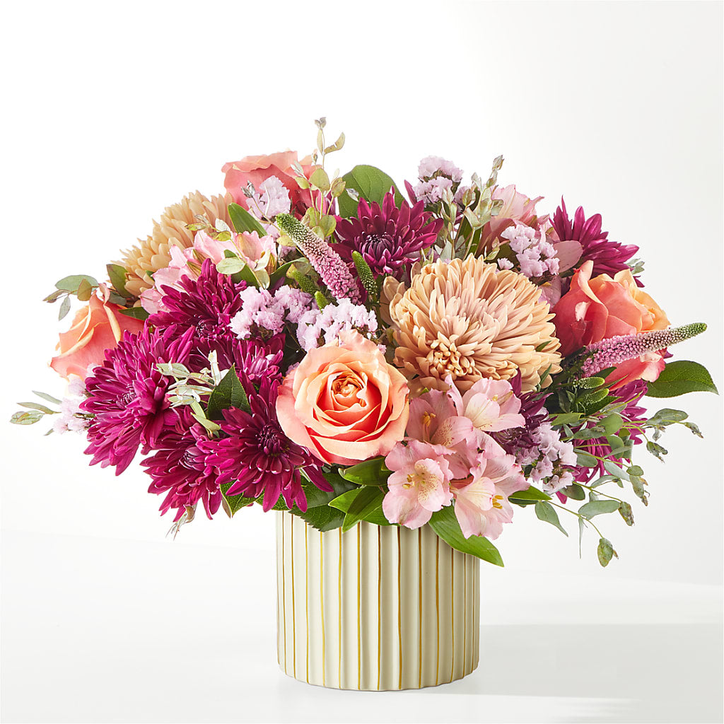 Berry Cobbler Bouquet with Ivory Vase – GERLACHS GARDEN & FLORAL, Erie PA
