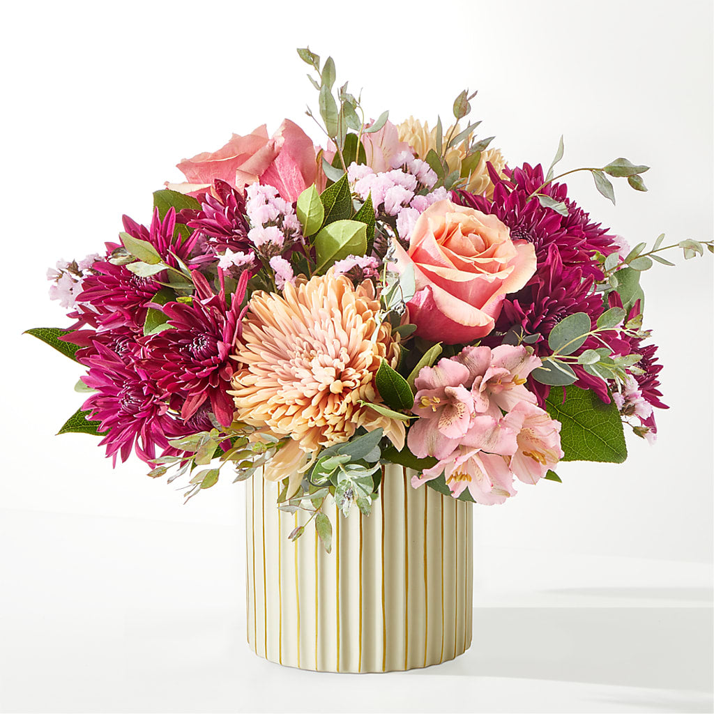 Berry Cobbler Bouquet with Ivory Vase – GERLACHS GARDEN & FLORAL, Erie PA