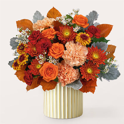 Merlot Bouquet with Ivory Vase – GERLACHS GARDEN & FLORAL, Erie PA