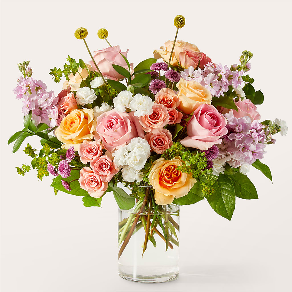 Perfect Contentment Bouquet – lavender, peach, pink, white flower