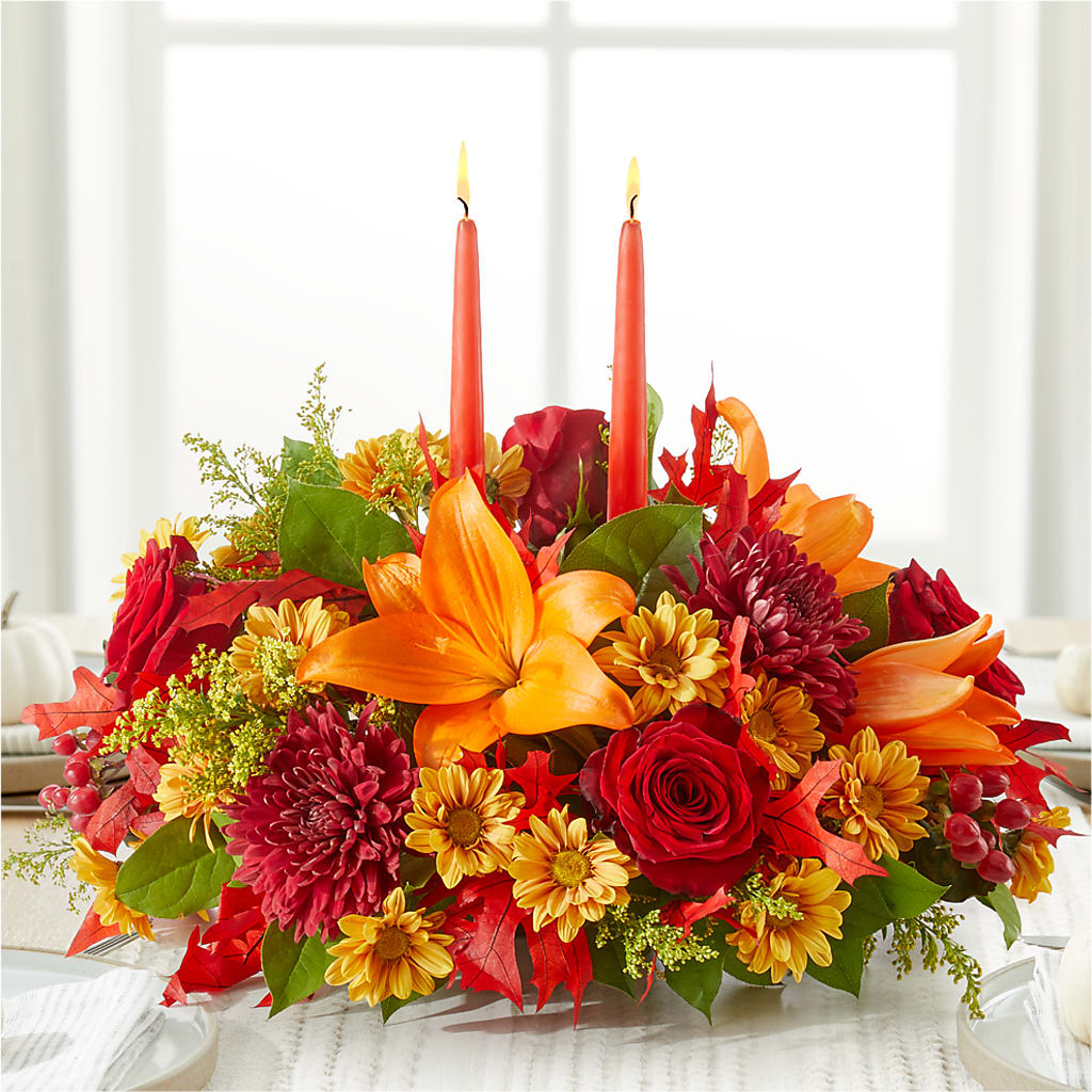 Autumn's Embrace Centerpiece – GERLACHS GARDEN & FLORAL, Erie PA