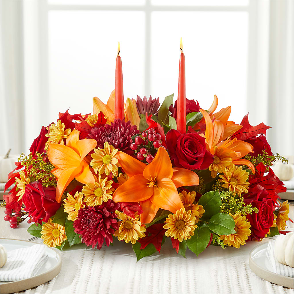 Autumn's Embrace Centerpiece – GERLACHS GARDEN & FLORAL, Erie PA